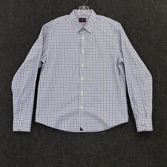 UNTUCKit Durif Shirt Men's Medium Blue Check Wrinkle Free Button Down Non Iron - Picture 1 of 8